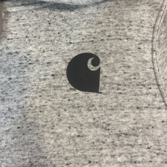 Carhartt Gray Logo Hoodie Sweatshirt Women’s Size 12-14 - Picture 10 of 10